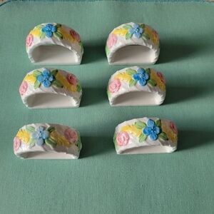 Spring Ceramic Napkin Rings